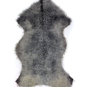 EKO Gotländskt Fårskinn i Cremevita & Grå Färger-119×67 cm.
