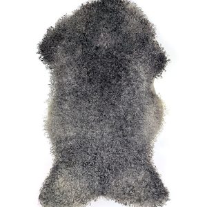 EKO Gotlandsskinn med Ljusgrå & Cremevit Ull – 124×68 cm.