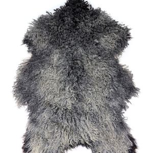 EKO Stort Gotländskt Fårskinn med MörkGrå & LjusGrå Nyanser – 136×100 cm.