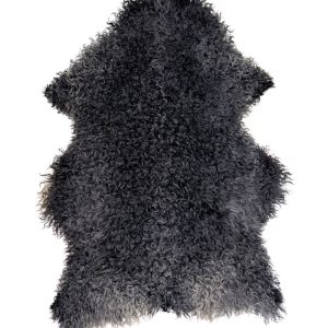 Eko Gotländskt Fårskinn i Mörk & Ljus Grå Nyanser – 118×82 cm.