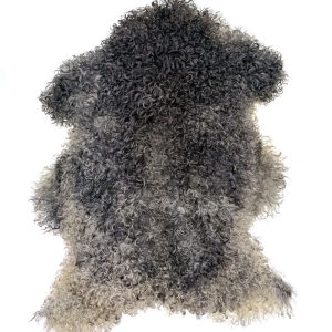 Eko Gotländskt Fårskinn i Vita & Grå Nyanser – 114×85 cm.