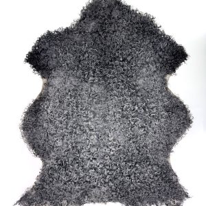 Eko Gotländskt Fårskinn med Mörkgrå & Ljusgrå Nyanser – 110×82 cm.