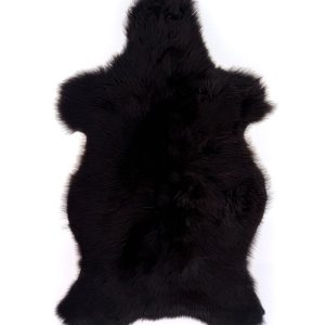 Naturligt Mörk Brunt Lammskinn med Kort Ull – 93×54 cm.