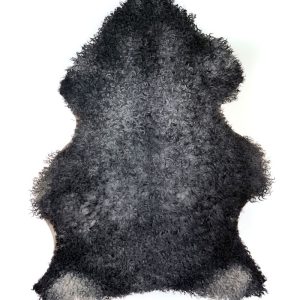 EKO Gotländskt Fårskinn med Svarta & Grå Färger – 141×98 cm.