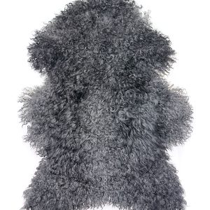 EKO Gotländskt Fårskinn med Mörka SilverGrå Färger-125×95 cm.