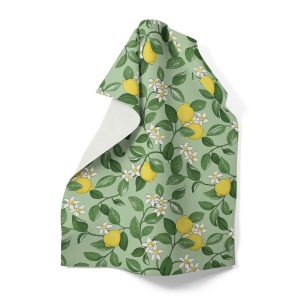 Citronlycka grön kökshandduk