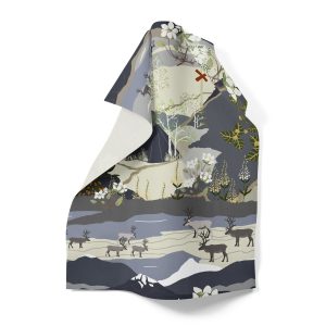 Fjällvandring blå kökshandduk