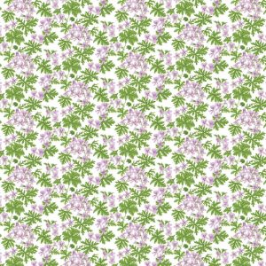 Westerlunds Blomma lila/grön tyg metervara