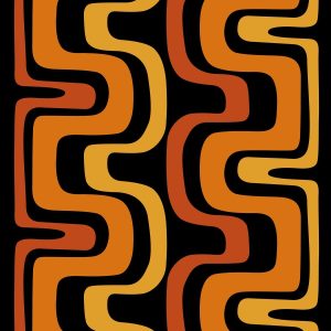 Bågar trikå svart/orange metervara